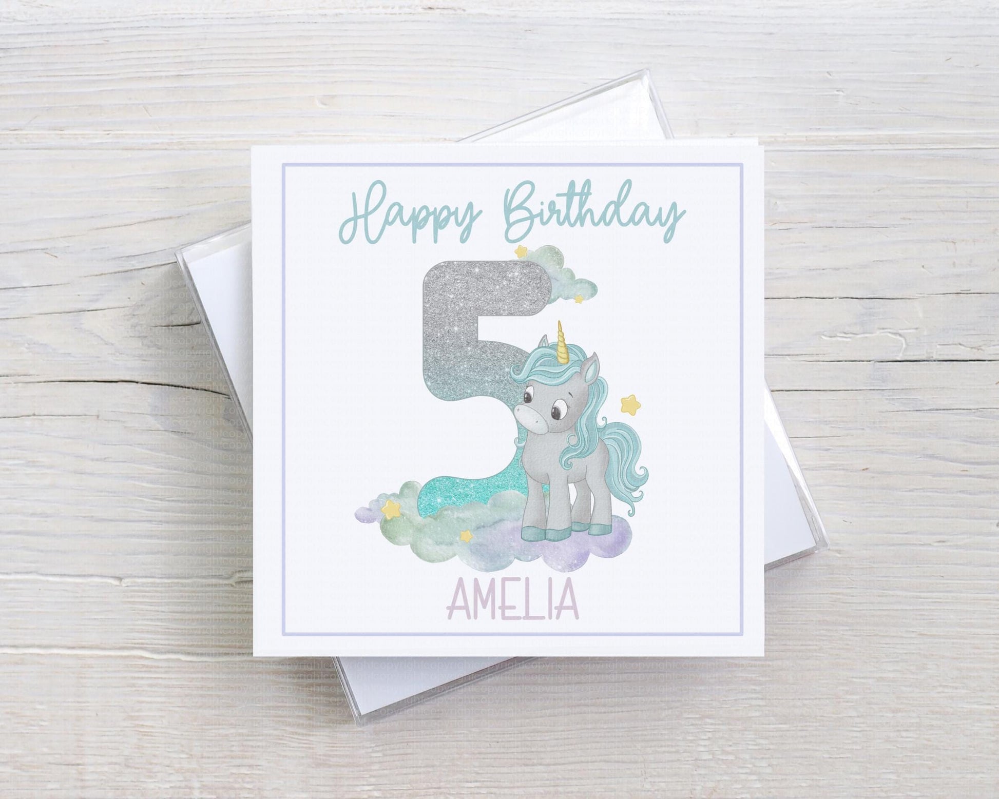 Happy Birthday Unicorn Number Card - Kids - Children - Cards for kids birthdays -birthday girl or boy - Unicorn lover - Various colours