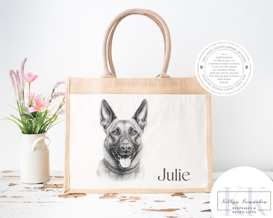 Personalised Sketchy Belgian Malinois - Cushion - Mug - Travel Mug - Shopping Bag - Hot Water Bottle - Various Items - Personalised Gifts