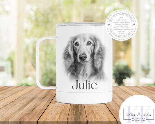 Personalised Sketchy Saluki Dog - Cushion - Mug - Travel Mug - Shopping Bag - Hot Water Bottle - Various Items - Personalised Gifts