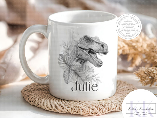 Personalised Sketchy Dinosaur T-Rex - Cushion - Mug - Travel Mug - Shopping Bag - Hot Water Bottle - Various Items - Personalised Gifts