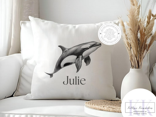 Personalised Sketchy Orca - Cushion - Mug - TravelMug - Shopping Bag - Hot Water Bottle - Various Items - Personalised Gifts - Killer Whale