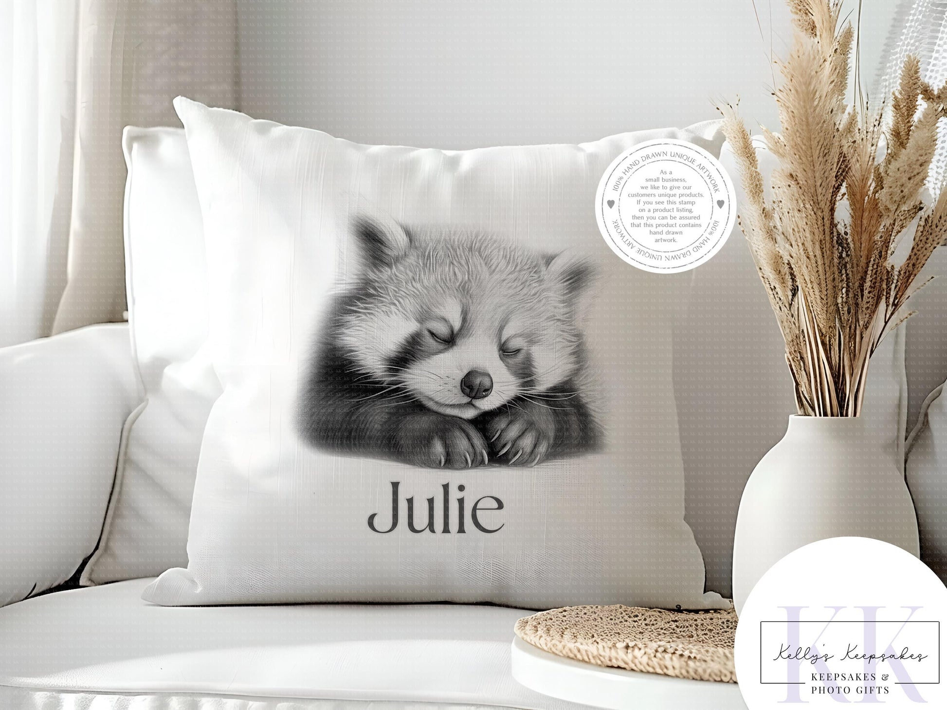 Personalised Sketchy Red Panda - Cushion - Mug - Travel Mug - Shopping Bag - Hot Water Bottle - Various Items - Personalised Gifts