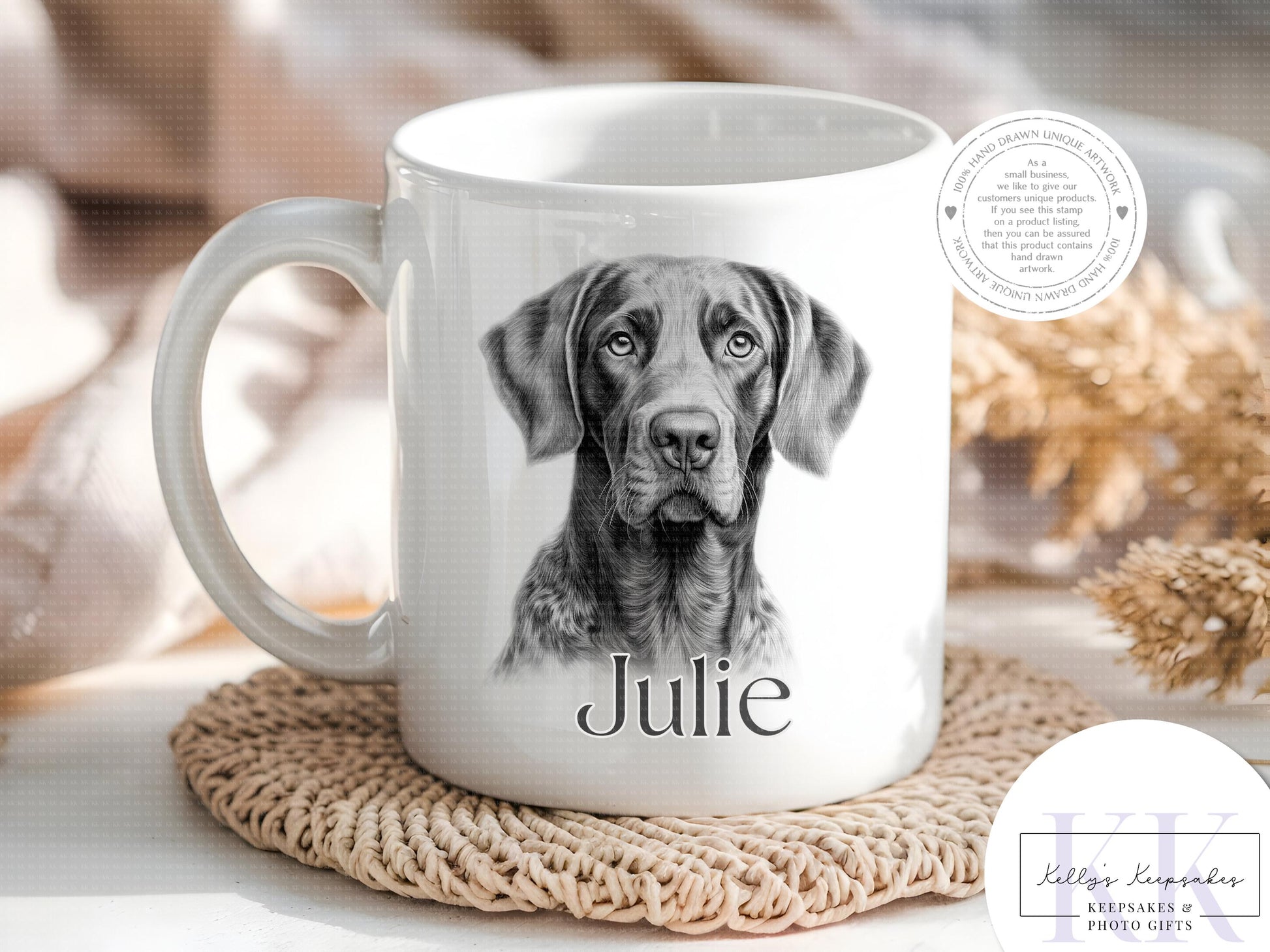 Personalised Sketchy German Short Haired Pointer - Cushion - Mug - Travel Mug - Shopping Bag - Hot Water Bottle - Personalised Gifts