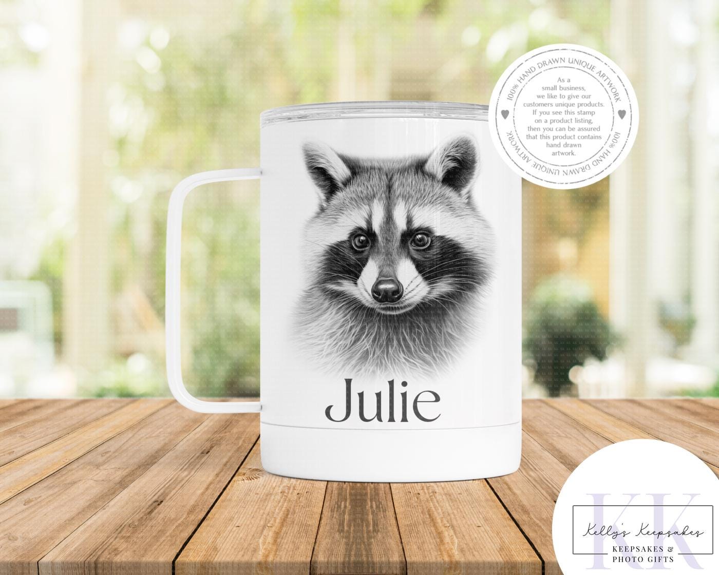Personalised Sketchy Racoon - Cushion - Mug - Travel Mug - Shopping Bag - Hot Water Bottle - Various Items - Personalised Gifts