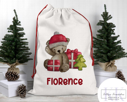 Personalised Christmas Animal Santa Sacks - Christmas Gift Sack - Giraffe - Zebra- Lion and more - Custom Name