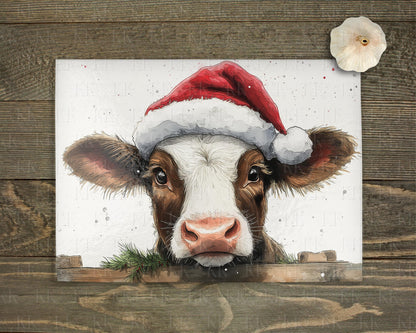 Christmas Highland Cow or Cow Glass Chopping Board - Worktop Saver- Winter Highland coo - Winter Decor - Snow - Country Kitchen Decor