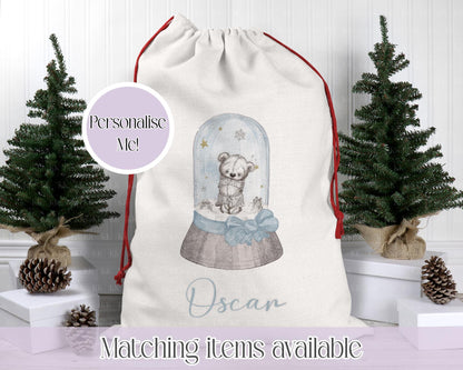 Personalised Ballerina Snow globe Santa Sack. Christmas Sack - Christmas Bag - For kids- for him - for her- Toy Sack