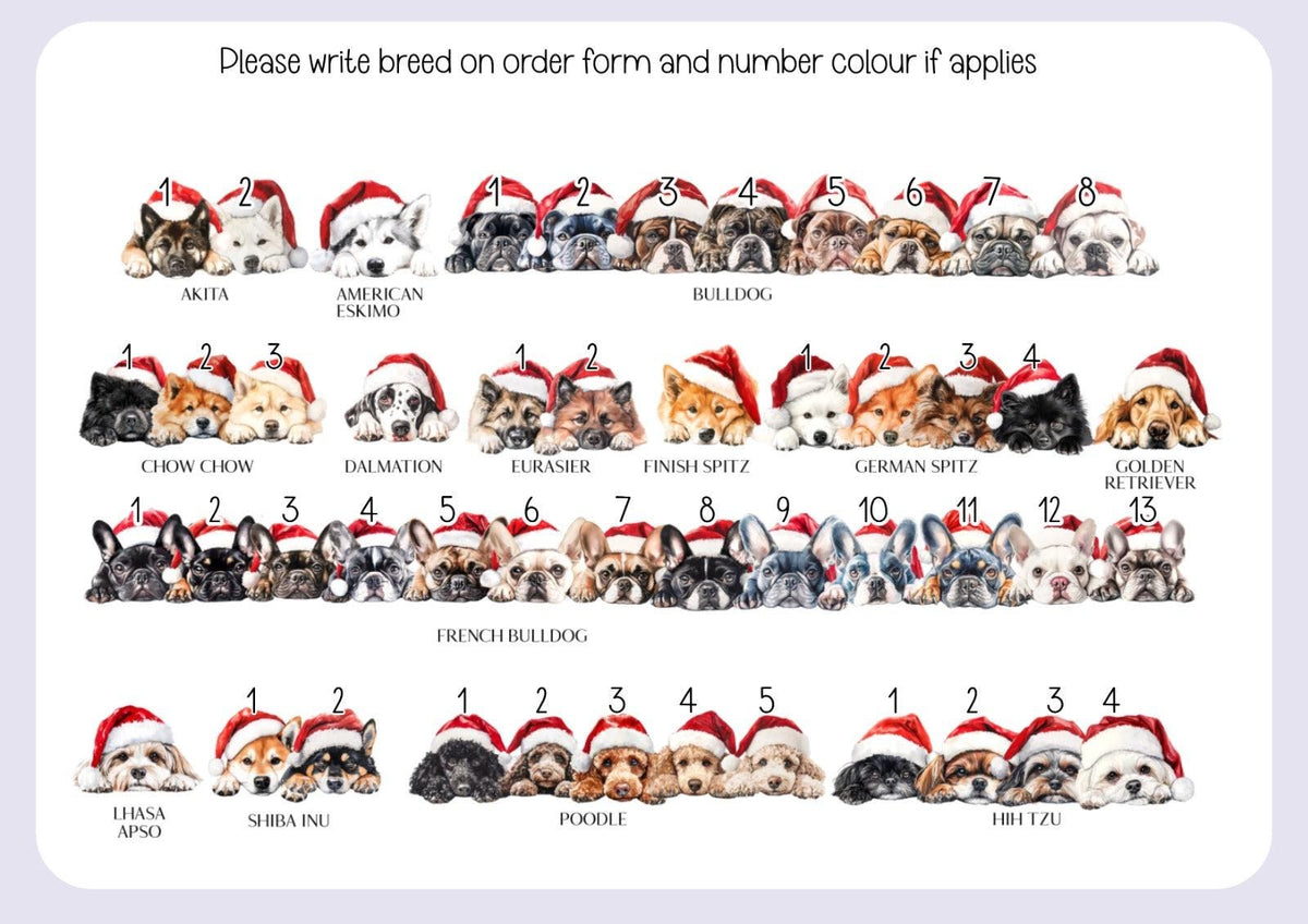Personalised Dog Pet Stocking - Christmas Stocking for pets - various breeds ans colours - custom Santa sack for pets