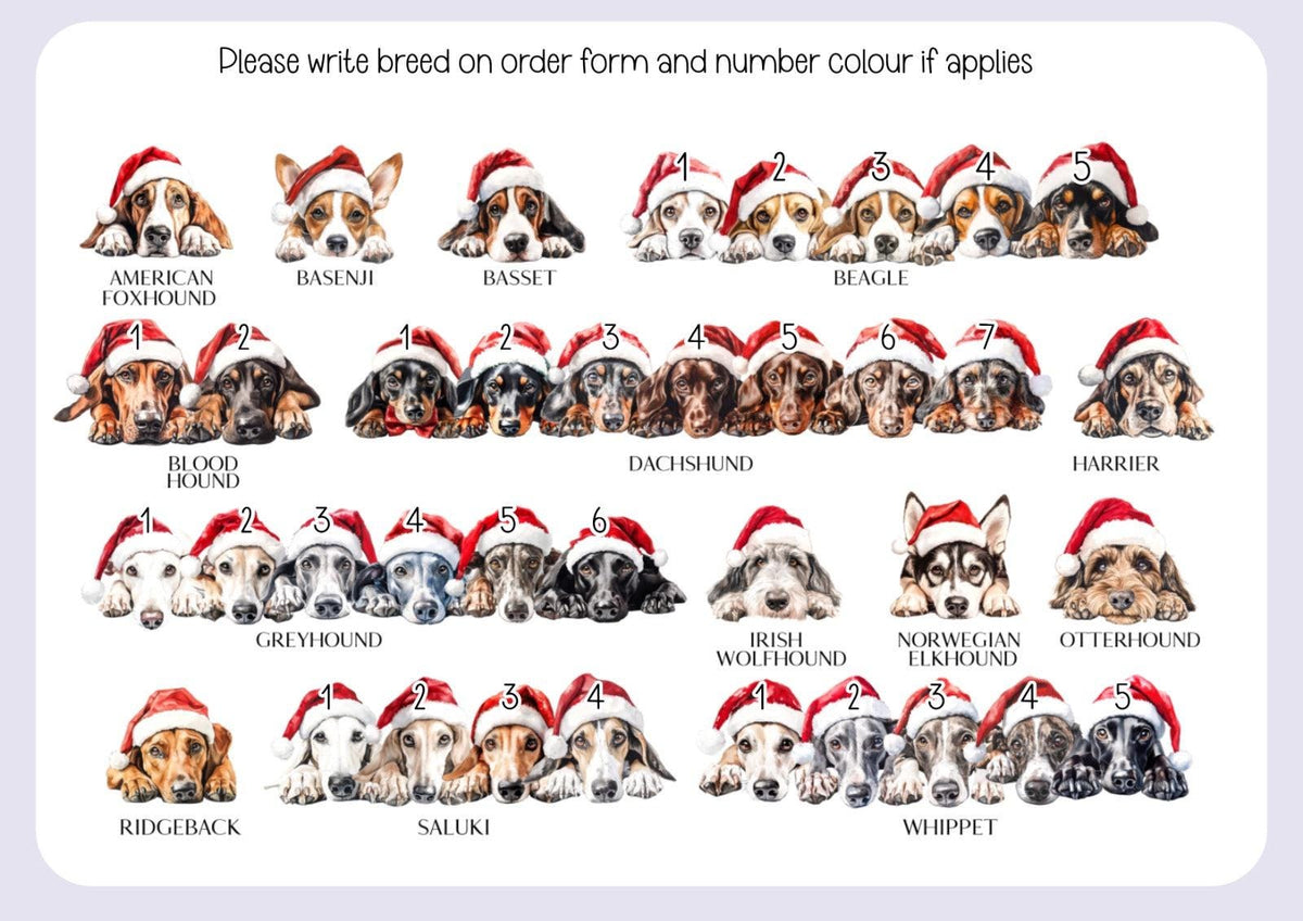 Personalised Dog Pet Stocking - Christmas Stocking for pets - various breeds ans colours - custom Santa sack for pets