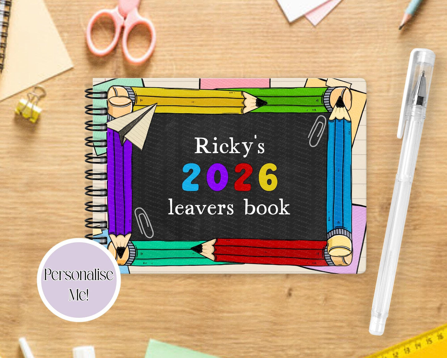 Personalised Doodle Design A6 Leavers Book – Class of 2026 | End of School Autograph & Memory Book | Keepsake for Year 6
