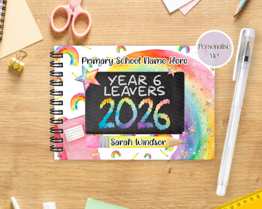 Personalised A6 Leavers Book – Class of 2025 | End of School Autograph & Memory Book | Keepsake for Year 6, Year 11, or Nursery Graduates