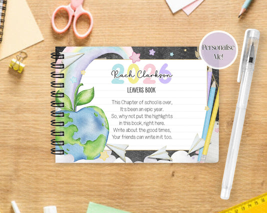 Personalised A6 Leavers Book – Class of 2025 | End of School Autograph & Memory Book | Keepsake for Year 6, Year 11, or Nursery Graduates