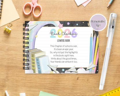 Personalised A6 Leavers Book – Class of 2025 | End of School Autograph & Memory Book | Keepsake for Year 6, Year 11, or Nursery Graduates
