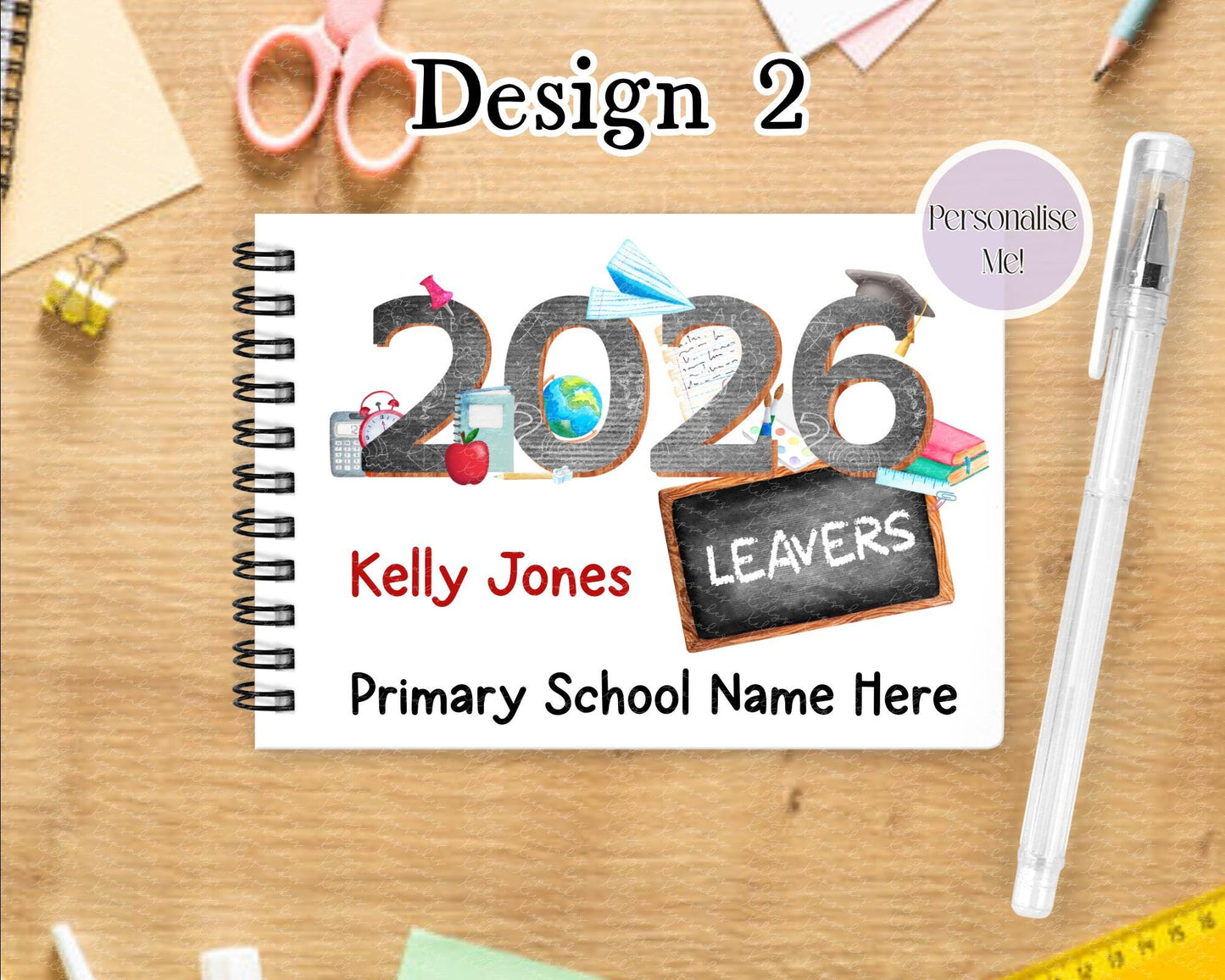 Personalised A6 Leavers Book – Class of 2025 | End of School Autograph & Memory Book | Keepsake for Year 6, Year 11, or Nursery Graduates