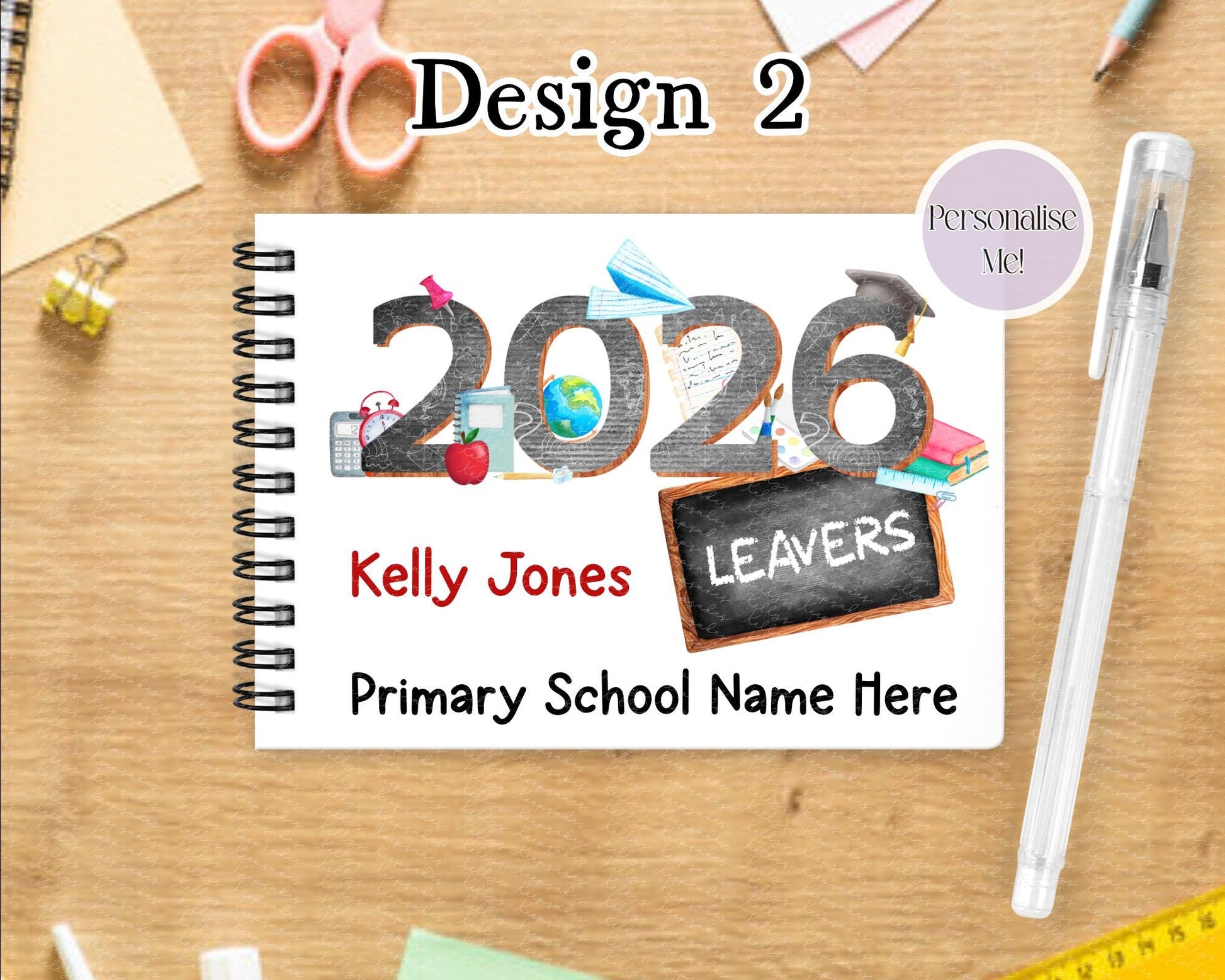 Personalised A6 Leavers Book – Class of 2025 | End of School Autograph & Memory Book | Keepsake for Year 6, Year 11, or Nursery Graduates
