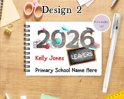 Personalised A6 Leavers Book – Class of 2025 | End of School Autograph & Memory Book | Keepsake for Year 6, Year 11, or Nursery Graduates