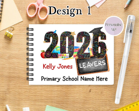 Personalised A6 Leavers Book – Class of 2025 | End of School Autograph & Memory Book | Keepsake for Year 6, Year 11, or Nursery Graduates