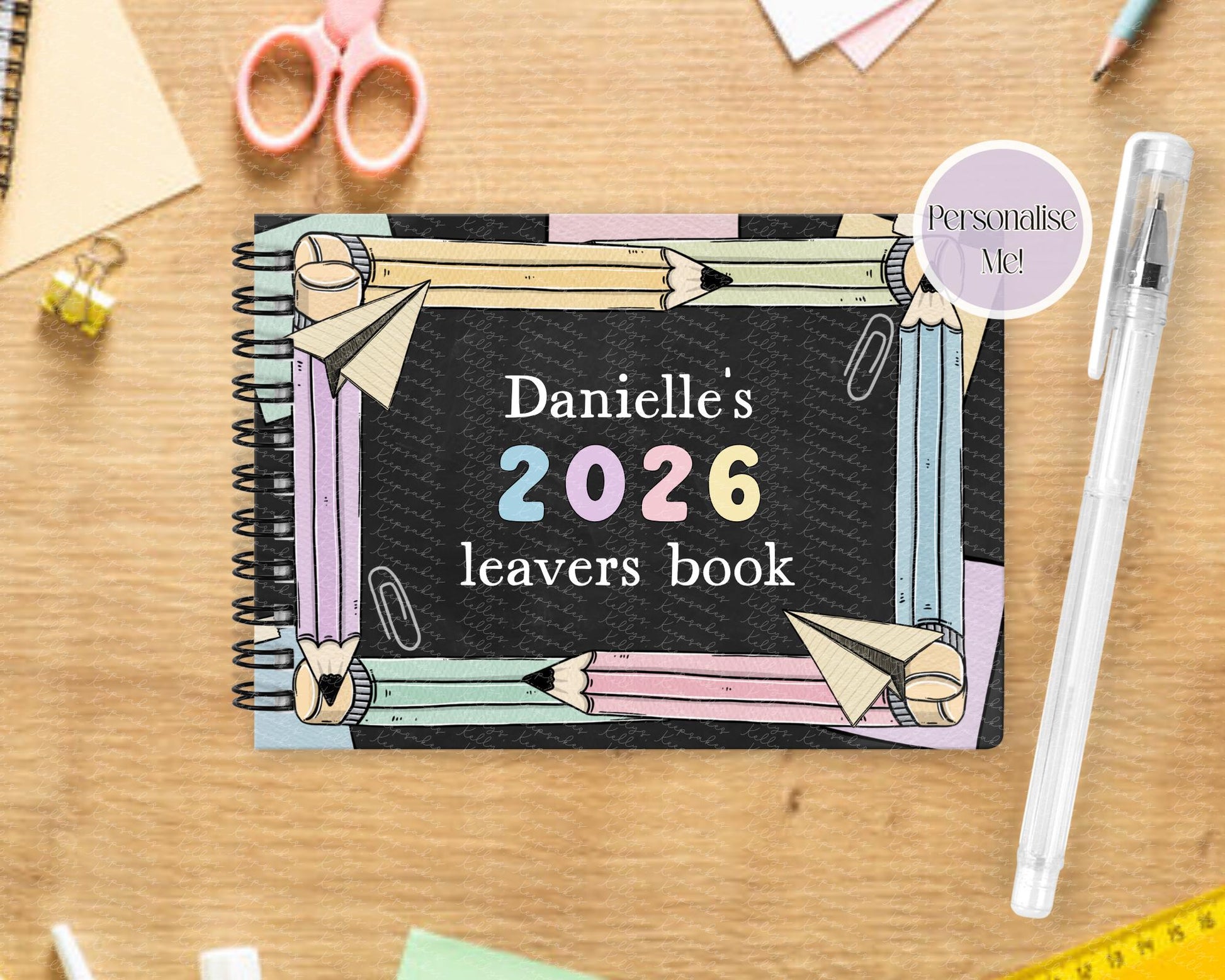 Personalised Doodle Design A6 Leavers Book – Class of 2026 | End of School Autograph & Memory Book | Keepsake for Year 6