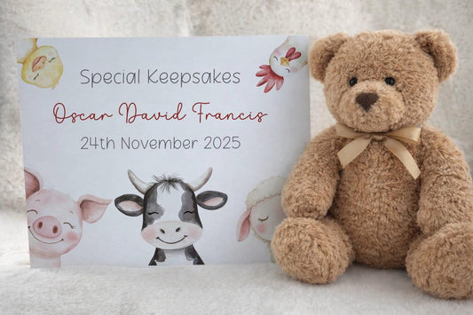 Farm yard Friends Personalised Keepsake Box - Custom Baby Memory Box - Personalised farm Keepsake Box - Baby Memory Box