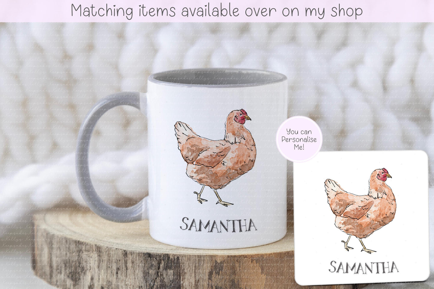 Chicken Personalised Mug - Chicken lover mug - custom hand drawn hen mug - chicken farmer - gift for him - gift for him