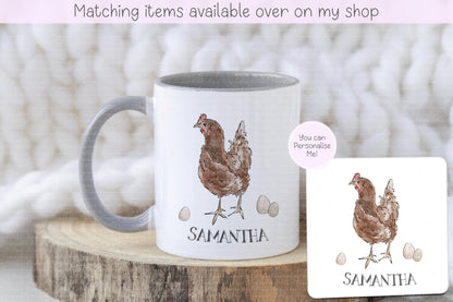 Chicken Personalised Mug - Chicken lover mug - custom hand drawn hen mug - chicken farmer - gift for him - gift for him