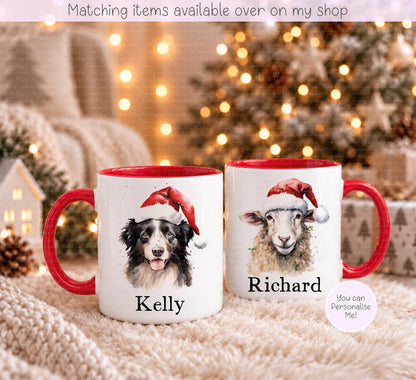 Christmas Farm Animal Personalised Mug - Farm Yard - Cow - Pig - Duck - And More - Stocking Filler- Animal Mug - For him - for her