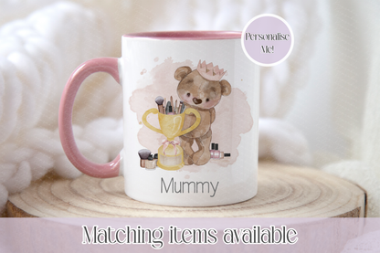 Teddy Bear With Make Up Personalised  Mug  - teddy bear custom mug - gift for her - Mother's Day
