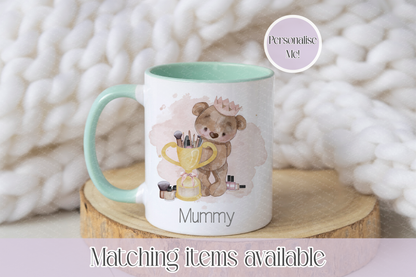 Teddy Bear With Make Up Personalised  Mug  - teddy bear custom mug - gift for her - Mother's Day