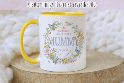 Absolutely one of a kind - Floral Mother's Day - Birthday  Flower & Butterfly Wreathe Mug - Grandma - Nanny - Mummy - Mum