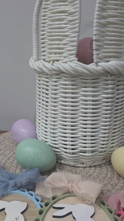 Personalised Wooden Engraved Bunny Easter Tags - Easter hamper baskets