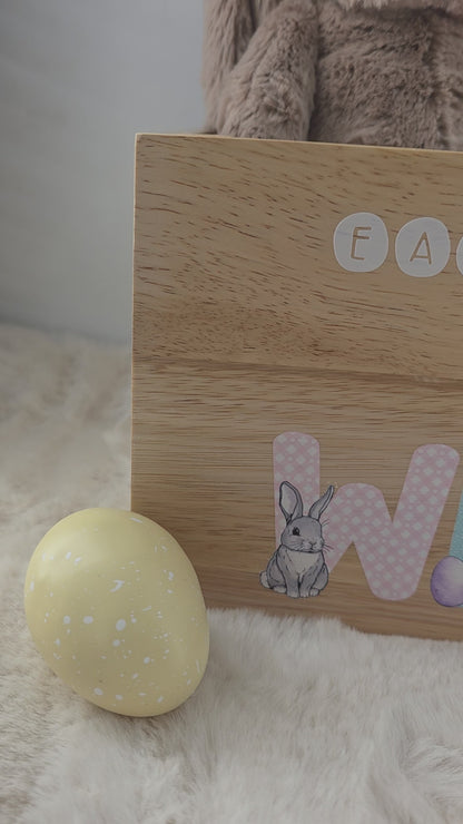 Personalised easter bunny crate - bunny alphabet - custom easter hamper