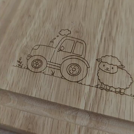 Personalised Wooden Egg Board - Custom Name Farm Design - egg and soldiers