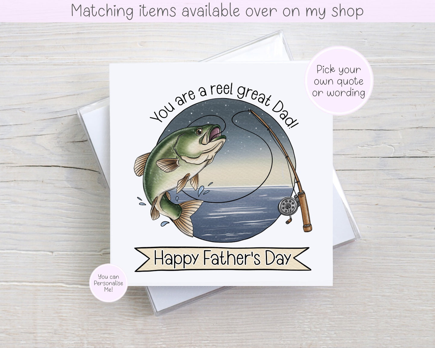 You are a reel great dad fathers day Card - fishing card for him - fathers day