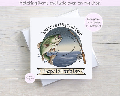 You are a reel great dad fathers day Card - fishing card for him - fathers day