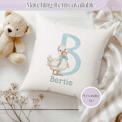 Personalised Hand Drawn Goose Cushion - Gift for her - Gift for him - Duck custom cover - Coloured Back cushion