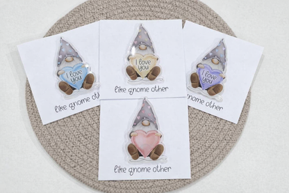 Valentines Gonk Valentine's Day Card - Magnet and Decoration Option - Multi Colours to choose - love you like gnome other
