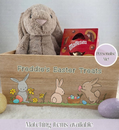 Personalised easter bunny crate - Easter egg bunnies- custom easter hamper