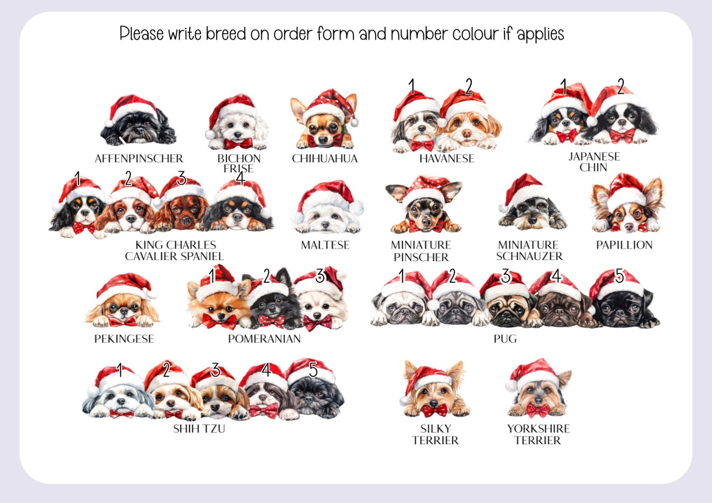 Personalised Dog Pet Stocking - Christmas Stocking for pets - various breeds ans colours - custom Santa sack for pets