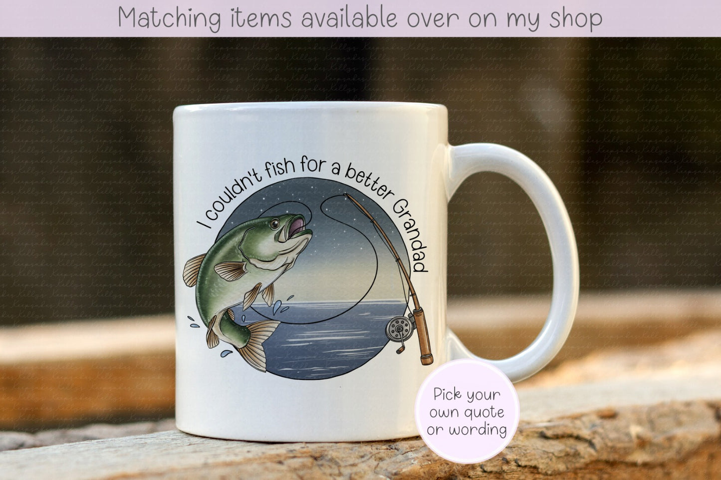 Reel great dad fishing personalised mug- grandad - father's day - fishing gift- gift for him