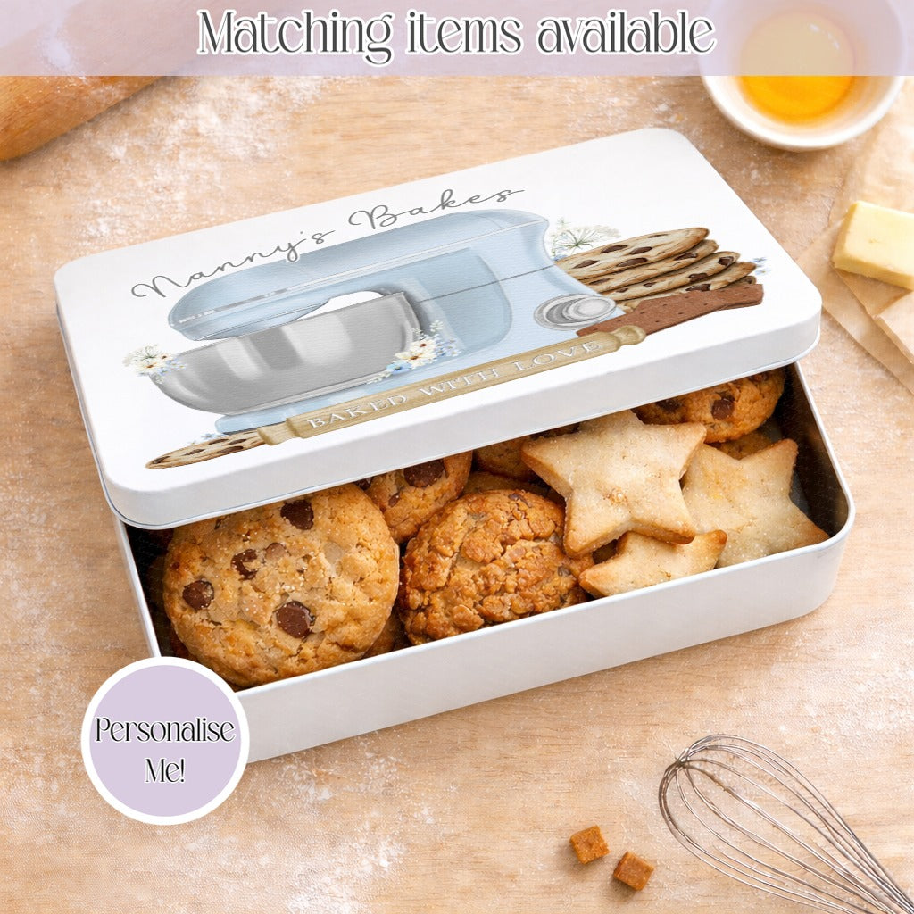 Personalised Baking Tin choice of colour – Two Size Options - Fully custom Nanny - Grandma - Mummy Bake's Tin