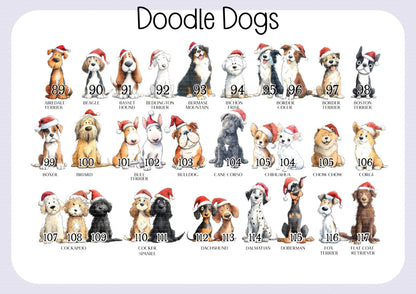 Personalised Dog Illustration Stocking - Christmas Stocking for pets - various breeds ans colours - custom Santa sack for pets