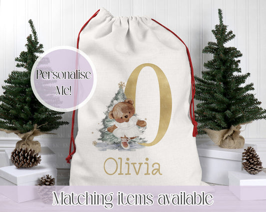 Personalised Nutcracker & Ballerina Princess Bear Santa Sack. Christmas Sack - Christmas Bag - For kids- for him - for her- Toy Sack