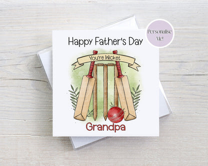 Father’s Day Cricket Card – You’re Wicket - Doodle Cricket Card – Funny Dad Card – Multiple Colour Options