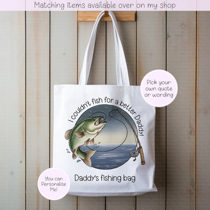 Real cool dad personalised tote bag - custom fishing bag - fisher gift - gift for him