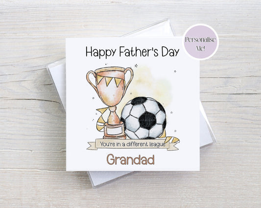 Father’s Day Football Card – You’re in another league - Doodle Football Card – Funny Dad Card – Multiple Colour Options