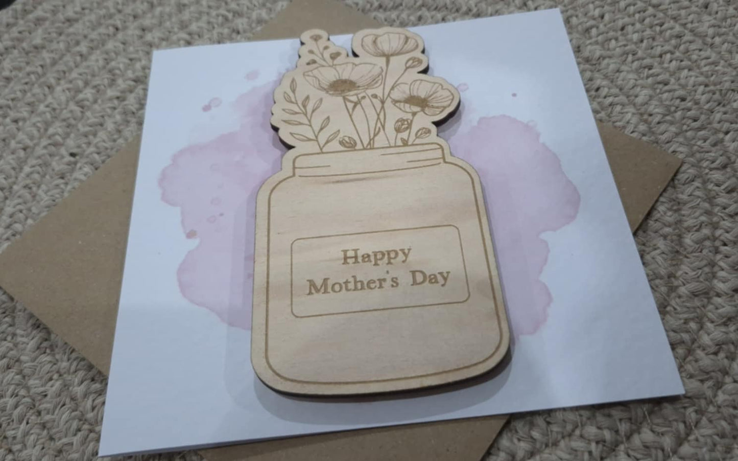Mother's Day Wildflower Wooden Engraved Magnet Card - Happy Mother’s Day Card