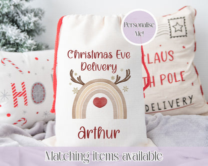Reindeer rainbow personalised Christmas sack - Santa sack