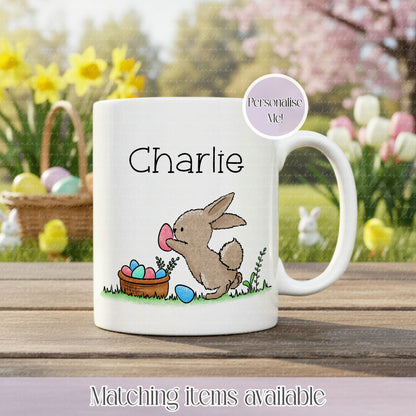 Personalised Cute Easter Bunny Mug - Enamel Mug - Ceramic Mug - Easter Bunny - Gift for him - Gift for her - Easter Gift