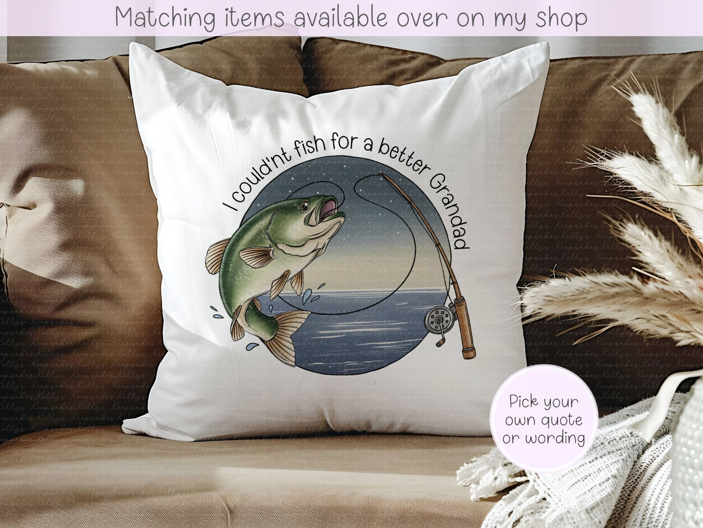 You are a reel great dad personalised cushion - fishing custom cushion - fisher gift
