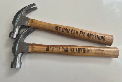 Engraved personalised hammer - gift for him - custom hammer